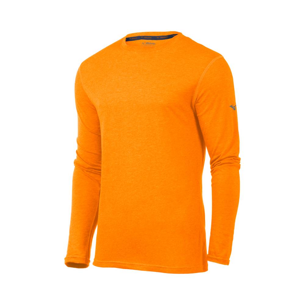 Tops Mizuno Inspire Long Sleeve Para Hombre Naranjas 8340597-TX